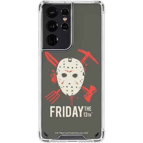 Warner Bros Friday the 13th Jason Voorhees Mask Galaxy S21 Ultra 5G Clear Case